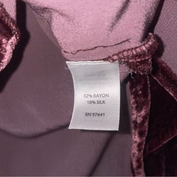 J Jill Size XSP Silk Velvet Tunic Top Long Sleeve Whimsical - Picture 5 of 8